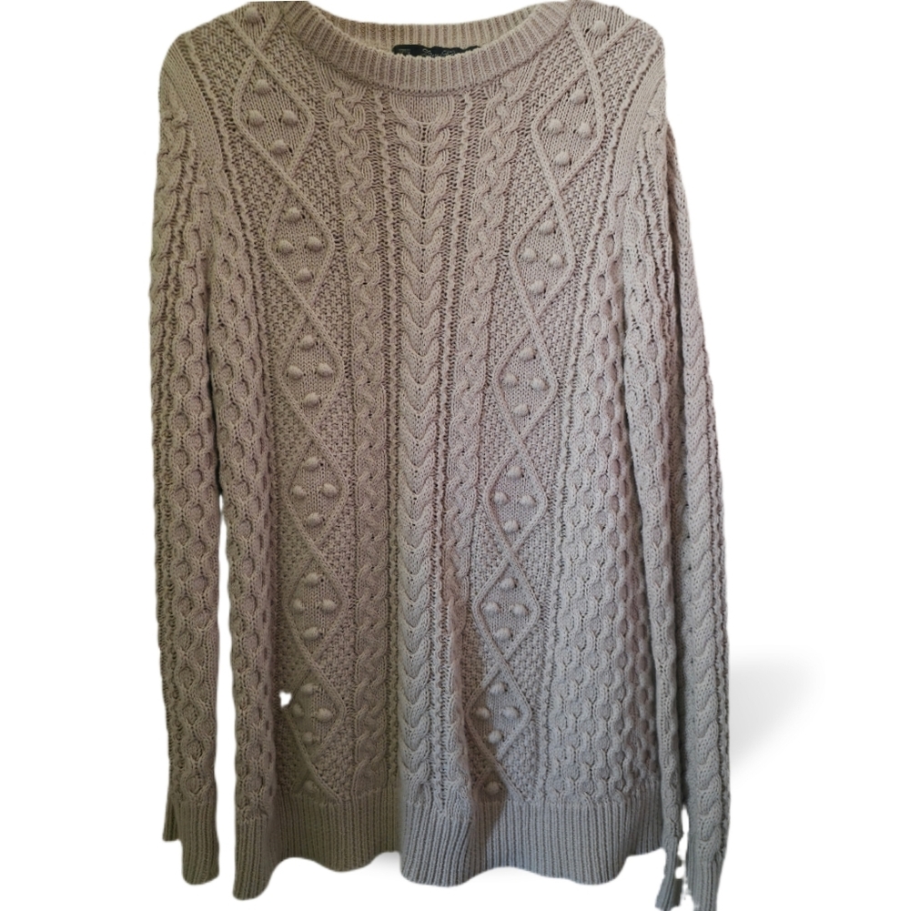 Zara Knit Size MediumCable Knit Sweater in Taupe